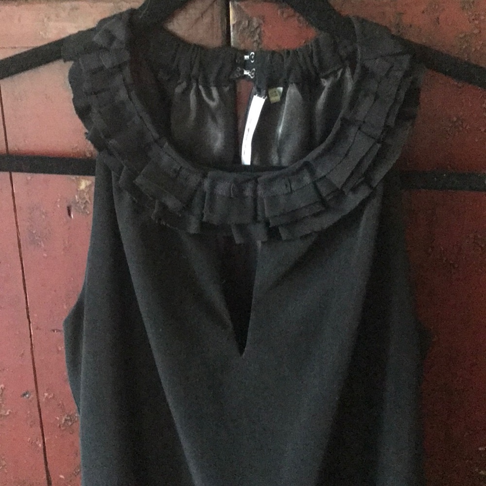 Tahari Ruffle Keyhole Halter Shift Dress - Picture 2 of 4